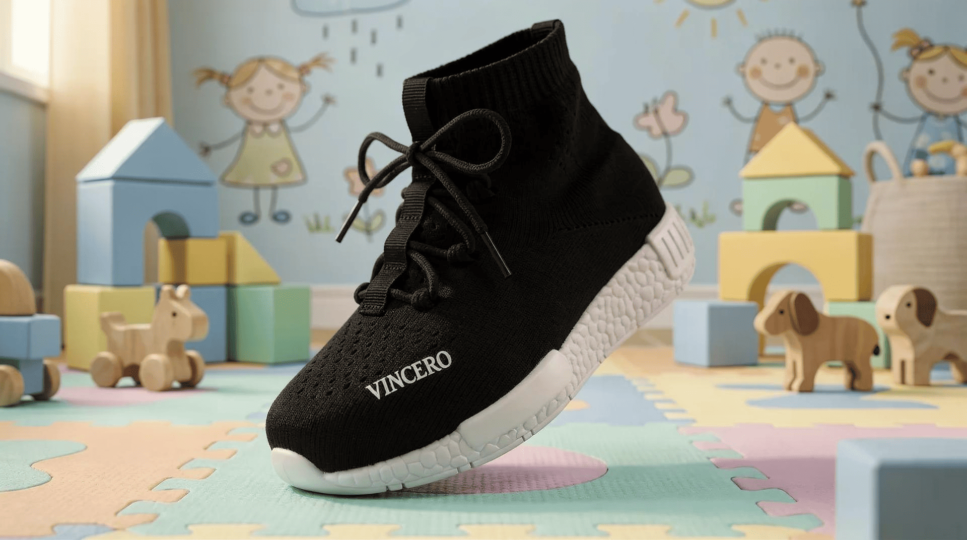 Tenis Deportivo Alto Infantil NEGRO